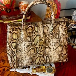 SOLD Faux snakeskin medium size tote